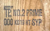 Example of Southern Pine grade marks